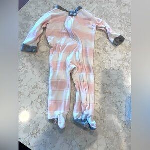 Burt’s Bees, 3–6 months, Footie pink and white striped